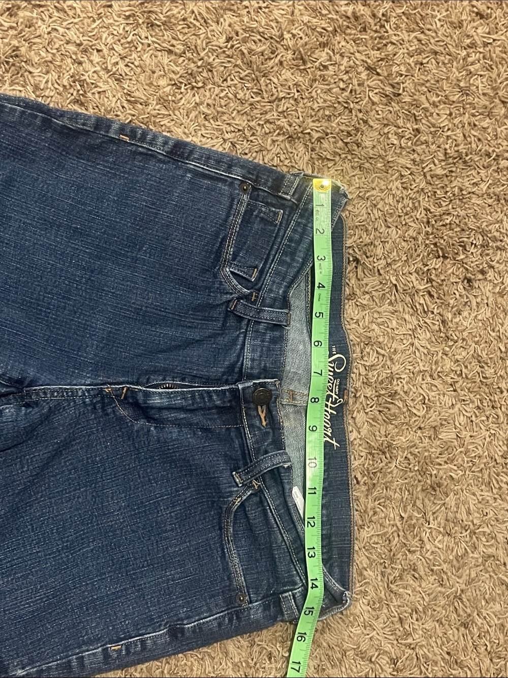 Old Navy - THE SWEET HEART- Women's Dark Blue Skinny Jeans Size 8 LONG - Picture 4 of 5